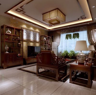 2017中式客厅电视背景墙设计案例 传统与创新的完美融合